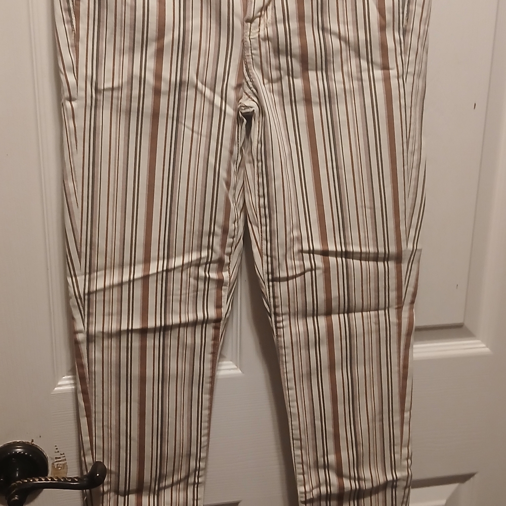 American Eagle Outfitters Women's Striped Jeggings - Brown and White